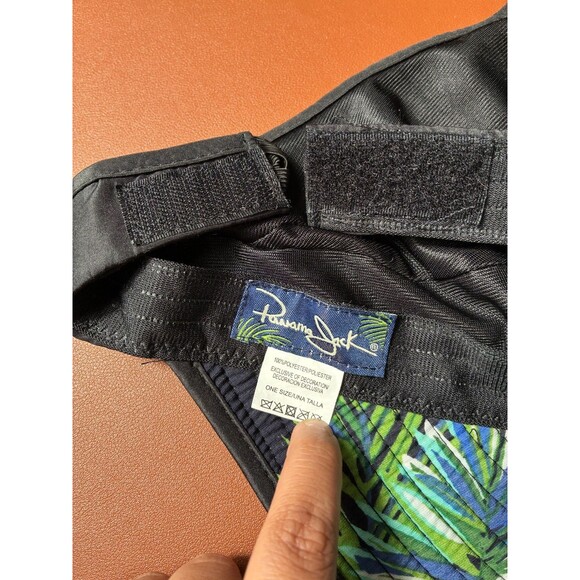 Panama Jack Women's Black Sun Visor Hat Wide Brim Adjustable One Size - Picture 4 of 4